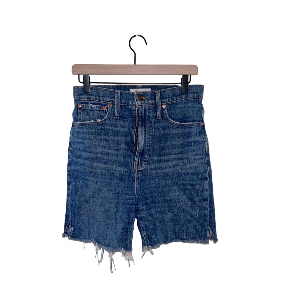 MADEWELL mom jean raw hem shorts 27
